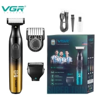 Бритва-триммер для стрижки бороды и усов VGR V-361 GOLD, LED display, IPX6
