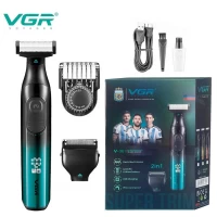 Бритва-триммер для стрижки бороды и усов VGR V-361 GREEN, LED display, IPX6 Бритва-триммер для стрижки бороды и усов VGR V-361 GREEN, LED display, IPX6