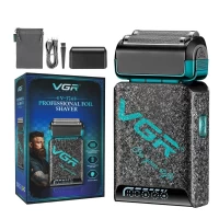 Электробритва VGR V-374 GREEN шейвер, двойное лезвие, LED display