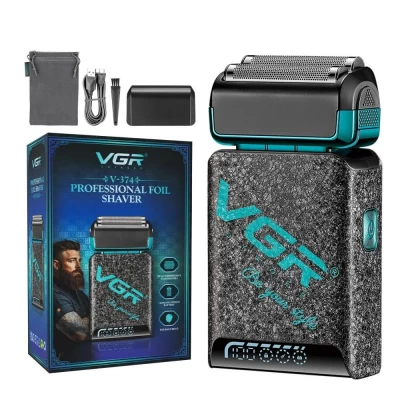 Электробритва VGR V-374 GREEN шейвер, двойное лезвие, LED display