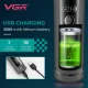 Аккумуляторная машинка для стрижки (clipper) VGR V-199 BLACK, 6 насадок, LED display