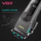 Аккумуляторная машинка для стрижки (clipper) VGR V-199 BLACK, 6 насадок, LED display