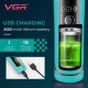 Аккумуляторная машинка для стрижки (clipper) VGR V-199 GREEN, 6 насадок, LED display