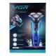 Электробритва VGR V-313 BLUE, роторная, IPX7