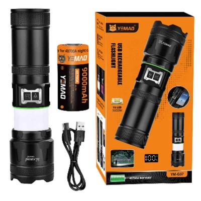 Фонарь YEMAO YM-G37-TG-30W, 1x40700, Power Bank, ЗУ Type-C, zoom, функция лампы, IP66 Фонарь YEMAO YM-G37-TG-30W, 1x40700, Power Bank, ЗУ Type-C, zoom, функция лампы, IP66