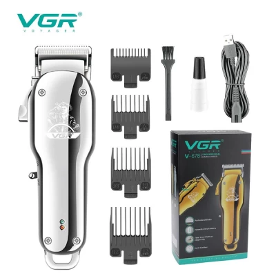 Аккумуляторная машинка для стрижки (clipper) VGR V-678 SILVER, 4 насадки Аккумуляторная машинка для стрижки (clipper) VGR V-678 SILVER, 4 насадки