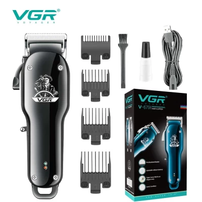 Аккумуляторная машинка для стрижки (clipper) VGR V-679 BLACK, 4 насадки Аккумуляторная машинка для стрижки (clipper) VGR V-679 BLACK, 4 насадки