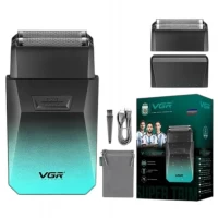 Электробритва VGR V-372 GREEN шейвер, двойное лезвие, 7500 RPM, IPX7