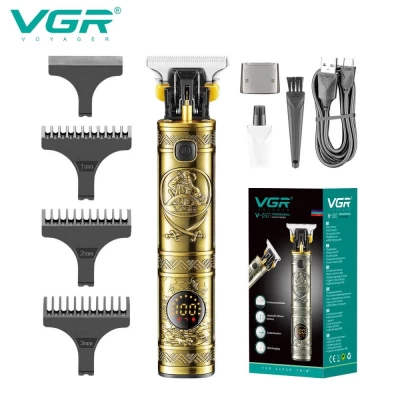 Триммер VGR V-097 GOLD, 3 насадки, LED display