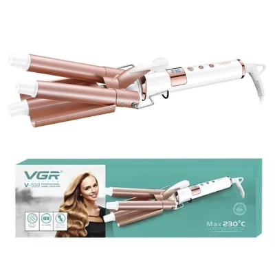 Плойка тройная VGR V-599, 100-230°C, керамическое покрытие, LED display, 90W Плойка тройная VGR V-599, 100-230°C, керамическое покрытие, LED display, 90W