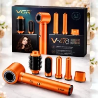 Фен-стайлер VGR 6 в 1 V-478 ORANGE, 5 насадок, 3 скорости, 2 режима температуры, 11000RPM, 1400W Фен-стайлер VGR 6 в 1 V-478 ORANGE, 5 насадок, 3 скорости, 2 режима температуры, 11000RPM, 1400W