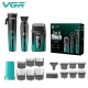 Комплект VGR 3 в 1 V-694 GREEN аккумуляторная машинка для стрижки (clipper), триммер и электробритва (шейвер)