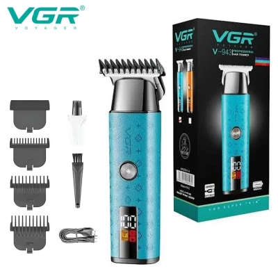 Триммер VGR V-943 BLUE, 3 насадки, LED Display Триммер VGR V-943 BLUE, 3 насадки, LED Display