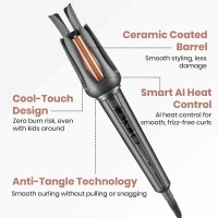 Плойка VGR V-581, automatic curling, температура от 130°C до 210°C, керамическое покрытие, LED display, 45 Вт