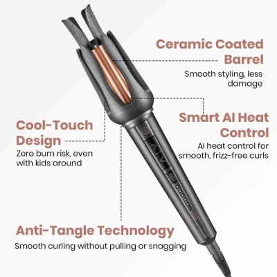 Плойка VGR V-581, automatic curling, температура от 130°C до 210°C, керамическое покрытие, LED display, 45 Вт Плойка VGR V-581, automatic curling, температура от 130°C до 210°C, керамическое покрытие, LED display, 45 Вт