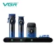 Комплект VGR STEPLERSS PRO 3 IN 1 BLUE, машинка для стрижки (Clipper), триммер, электробритва