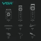 Комплект VGR STEPLERSS PRO 3 IN 1 BLUE, машинка для стрижки (Clipper), триммер, электробритва