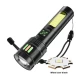 Фонарь 618C-TG+COB(white+red), Li-Ion аккумулятор, zoom, ЗУ Type-C