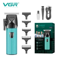 Триммер VGR V-037 BLUE, MINI, 4 насадки, LED display Триммер VGR V-037 BLUE, MINI, 4 насадки, LED display