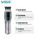 Триммер VGR V-187 SILVER, 4 насадки, 7000 RPM, LED display