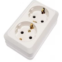 Розетка двойная наружная с заземлением YW 1812 YAWEITAI (Аватар)