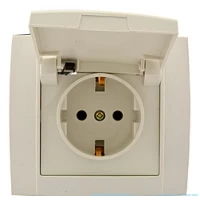 Розетка одинарная внутренняя с заземлением и крышкой YW-2516 YAWEITAI (Аватар)