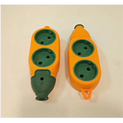 Колодка 2-х сторонняя 2гнезда+2гнезда без заземления латунь (для строек)