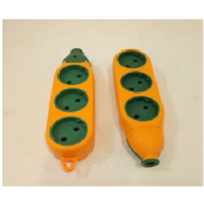 Колодка 2-х сторонняя 3гнезда+3гнезда без заземления латунь (для строек)