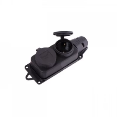 Розетка РА 16-317 (2-местная, евро, каучуковая) герметичная Киев