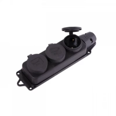 Розетка РА 16-318 (3-местная, евро, каучук) герметичная Киев