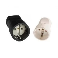 Розетка-гнездо РА16- 319 АВС пластик (одноместная, евро) Киев чёрная