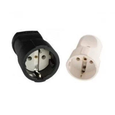 Розетка-гнездо РА16- 319 АВС пластик(одноместная,евро) белая Киев