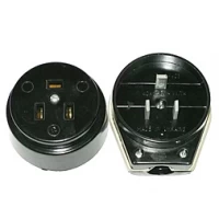 Разъем 40А/250В с заземлением черный Житомир