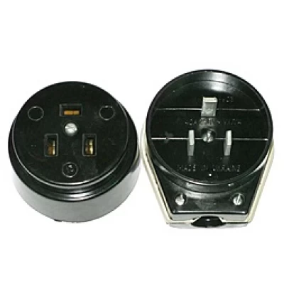 Разъем 40А/250В с заземлением черный Житомир