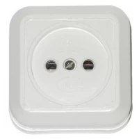 Розетка одинарная (АВС) РА16-У18 без заземления белая Житомир