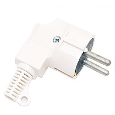 Вилка евро угловая белая 16А ВГ-1 сталь Харьков