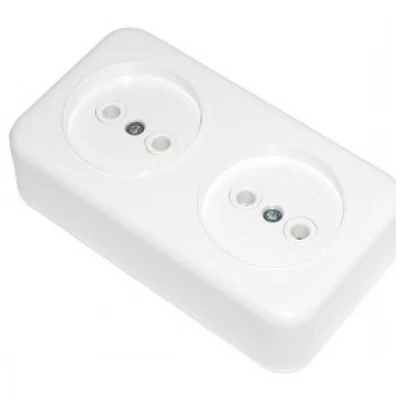 Колодка 2-я 16А белая наружная б.з. пластик АВС Харьков