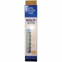 Сетевой фильтр LOGA L-901 5 гнезд 1,5 м с заземлением и выключателем