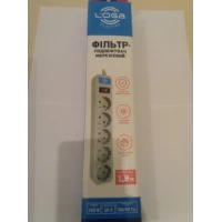 Сетевой фильтр LOGA L-902 5 гнезд 1,8 м с заземлением и выключателем