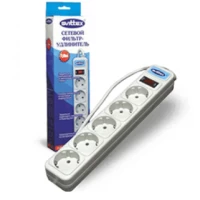 Сетевой фильтр SVITTEX SV-003 5 гнезд 5 м с заземлением и выключателем