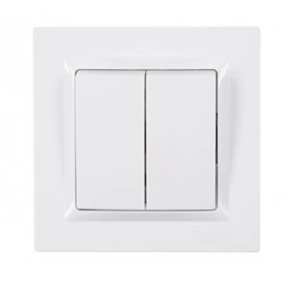 Выключатель двойной JAZZ (белый) 9003