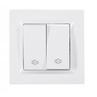 Выключатель проходной двойной JAZZ (белый) 9019