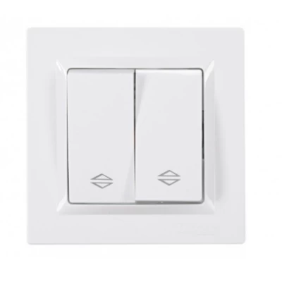 Выключатель проходной двойной JAZZ (белый) 9019