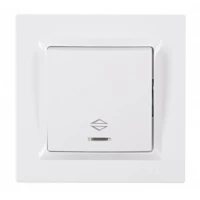 Выключатель проходной с подсветкой JAZZ (белый) 9016