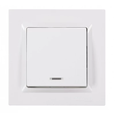 Выключатель с подсветкой JAZZ (белый) 9005