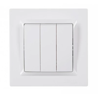 Выключатель тройной JAZZ (белый) 9013