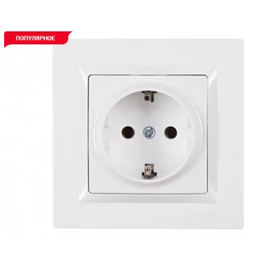 Розетка с заземлением JAZZ (белый) 9004