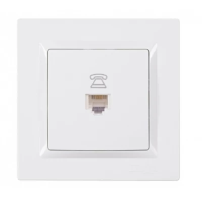 Розетка телефонная JAZZ (белый) 9010