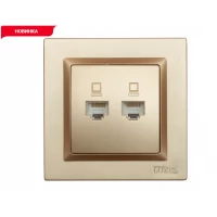 КОМПЬЮТЕРНАЯ РОЗЕТКА ДВОЙНАЯ LUXEL JAZZ (9628) БРОНЗОВАЯ