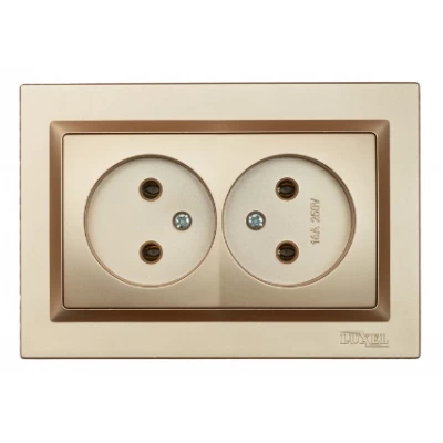 РОЗЕТКА ДВОЙНАЯ LUXEL JAZZ (9607) БРОНЗОВАЯ